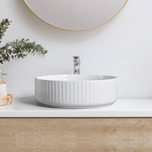 Cove 360mm Gloss White Round Ceramic Above Counter Basin
